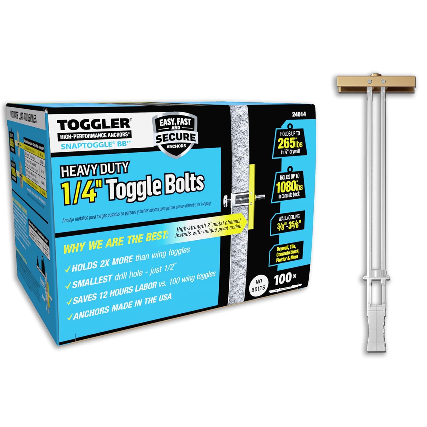 TOGGLER SNAPTOGGLE BB Toggle Anchor for Easy Installation