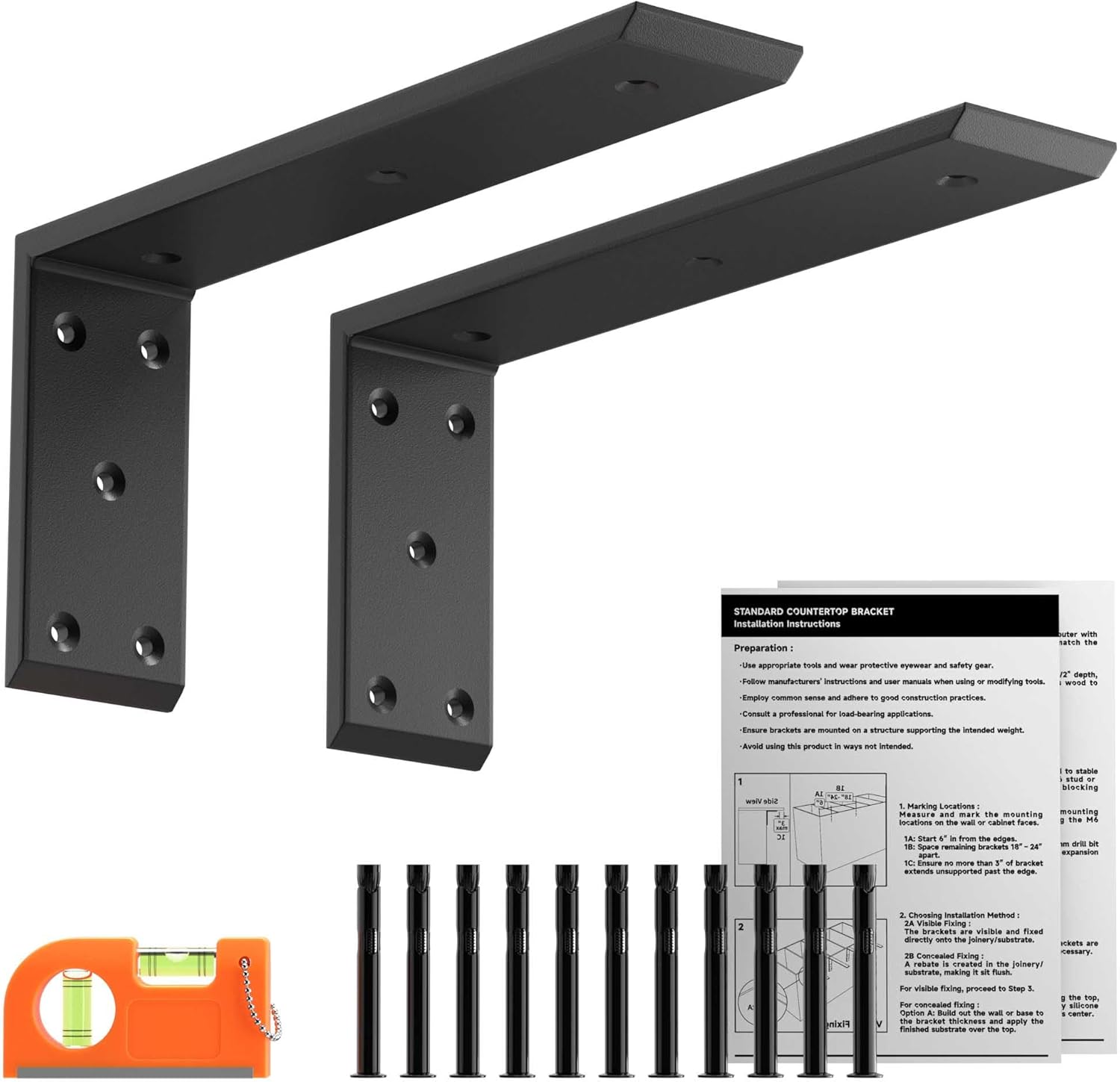 LEOPO 12in Countertop Support Brackets for Heavy Duty Shelves