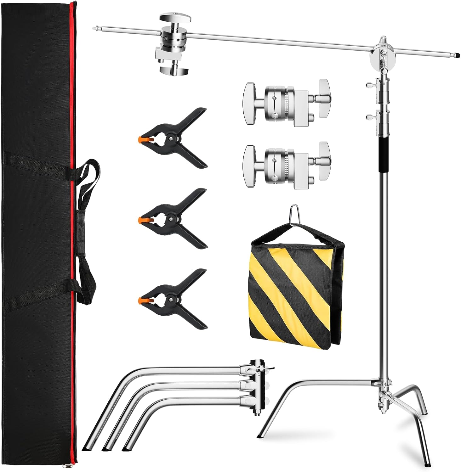 C Stand with Boom Arm for Professional Studio Lighting Setup