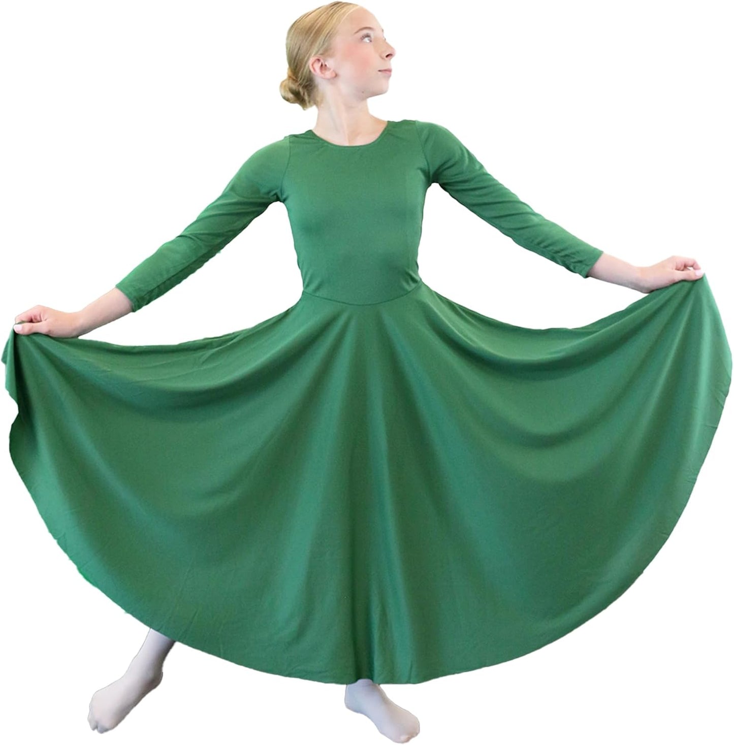 Danzcue Girls Praise Loose Fit Full Length Long Sleeve Dress
