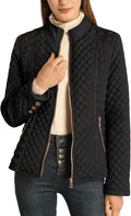 Stand Collar Lightweight Quilted Puffer Jacket - Warm, Packable Style