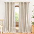 NICETOWN Beige Linen Curtains 84 in - Semi Sheer Light Filtering