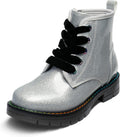 Glitter Ankle Boots for Girls and Boys - Sparkly Side Zipper Combat