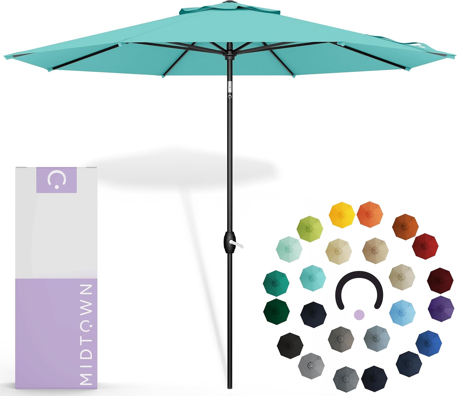 Midtown Umbrellas 10 Feet Large Outdoor Umbrella for Patio