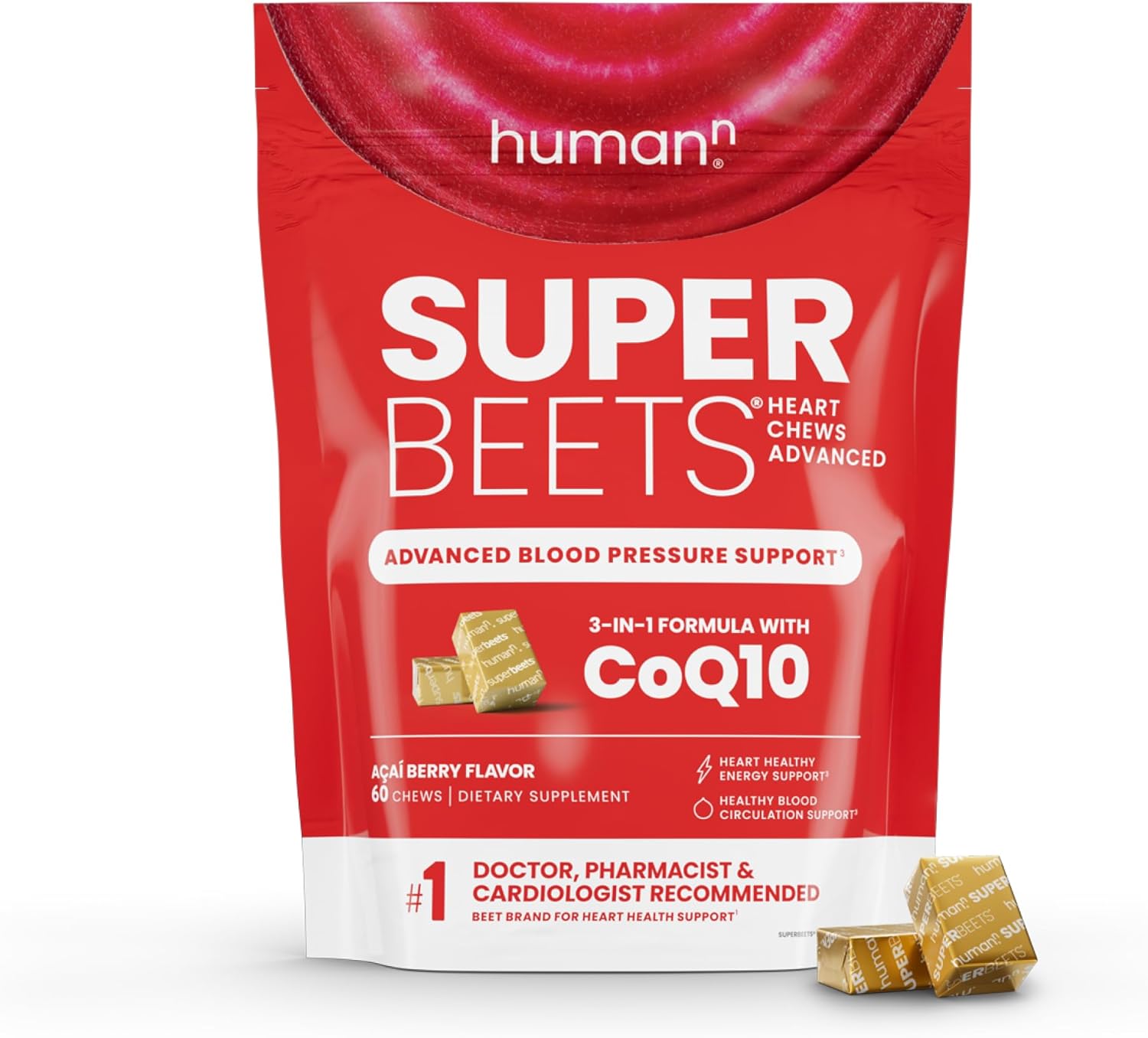 SuperBeets Heart Chews Advanced for Heart Health Support