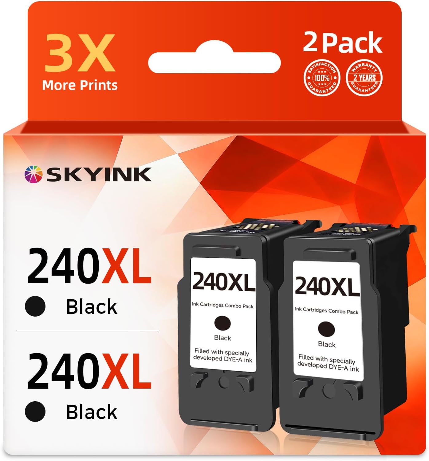 240XL Black Ink Cartridge Replacement for PIXMA Printers 2 Pack