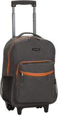Rockland Double Handle Rolling Backpack, Charcoal 17-Inch - Versatile