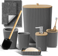 Clara Clark Bathroom Set - Grey 6PC Bath Accessories Set