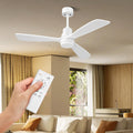 Obabala 52in White Ceiling Fan with Lights - Quiet DC Motor