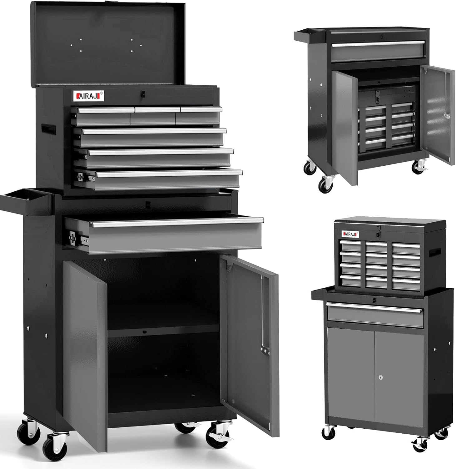 Durable 7-Drawer Tool Chest with Wheels for Easy Storage