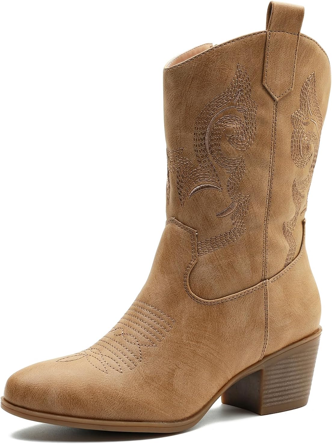 GLOBALWIN Women's Mid Calf Cowboy Boots for Chic Cowgirls