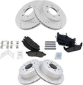 TRQ Front and Rear Performance Brake Pad & Rotor Kit - Direct Fit Disc