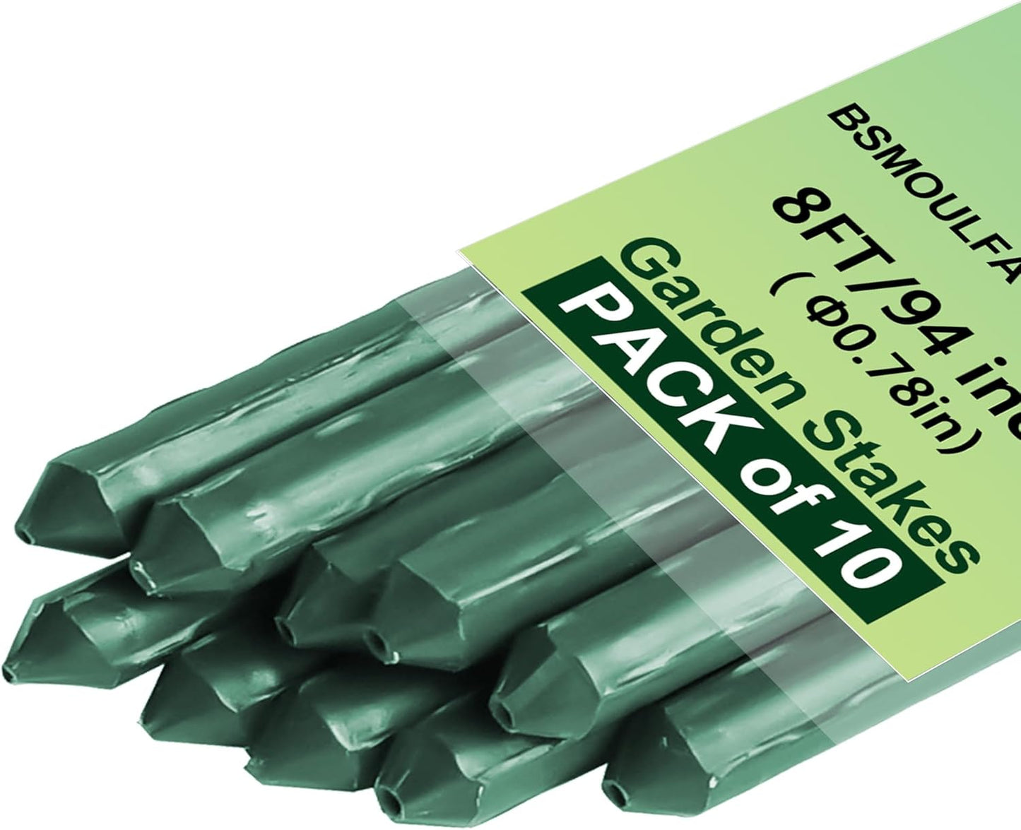 8ft Metal Plant Stakes for Gardening and Farm - 10 Pack