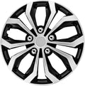 Universal Hubcaps 16 in Black & Silver Wheel Covers - Set of 4