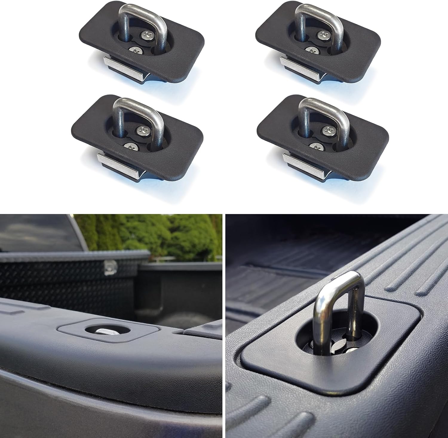 4 Pack Retractable Truck Bed Tie Down Anchors for Ford F-150