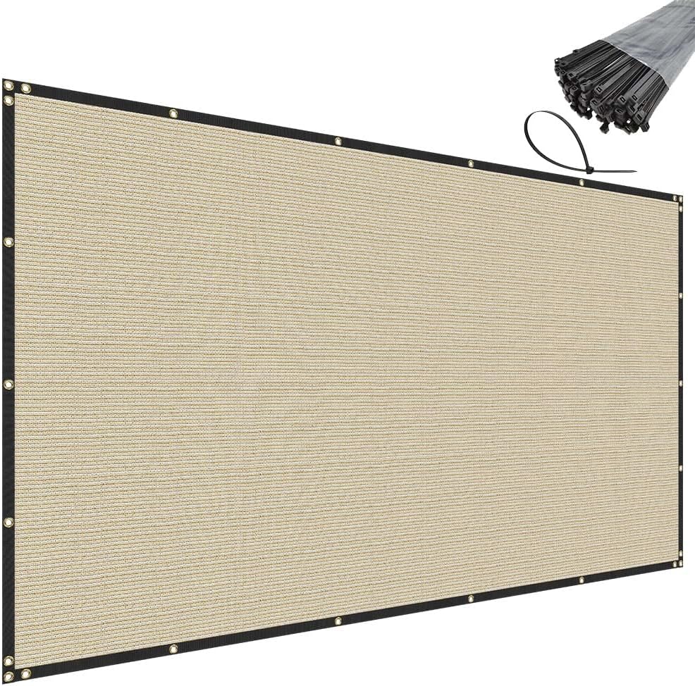 SunnyRoyal 4ft x 40ft Beige Privacy Fence Screen for Outdoor Use