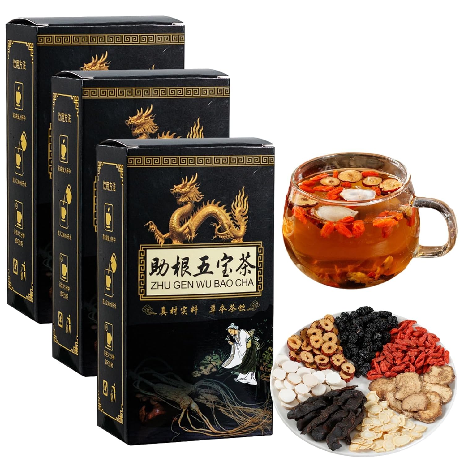 Ginseng Five Treasures Kidney Care Tea for Men's Health