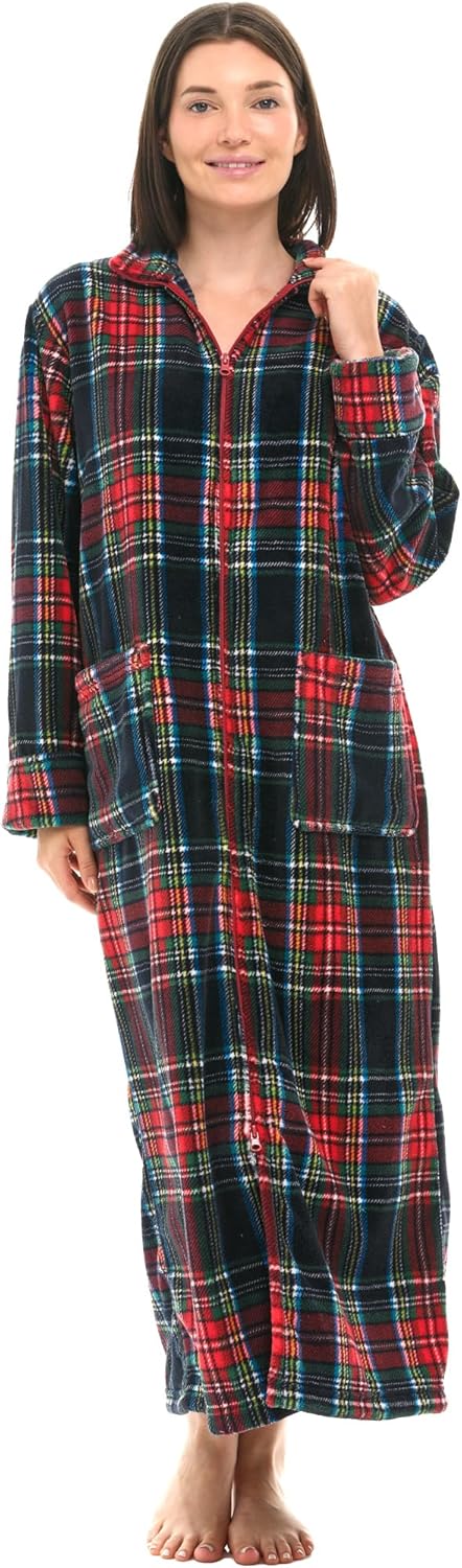 Plush Zipper Robes for Plus Size Women by Alexander Del Rossa