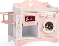 Wooden 6-in-1 Baby Doll Changing Table with Crib and Accessories