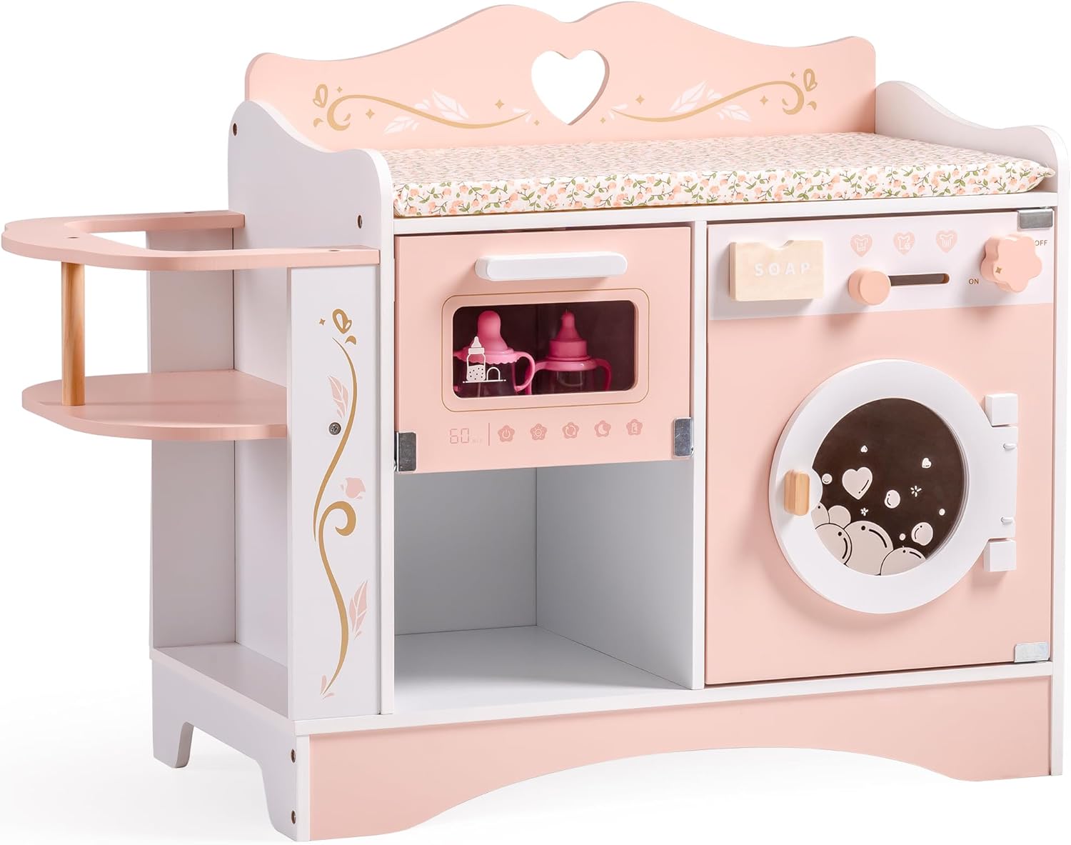 ROBOTIME 6-in-1 Baby Doll Changing Table for Creative Play