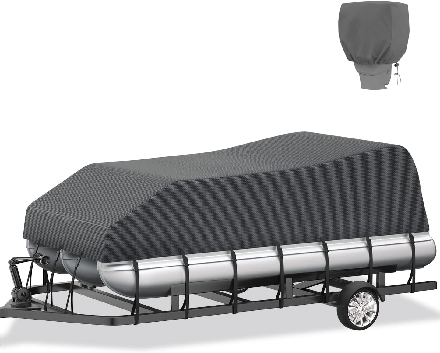 VINPATIO Pontoon Boat Cover with Motor Cover - Heavy Duty