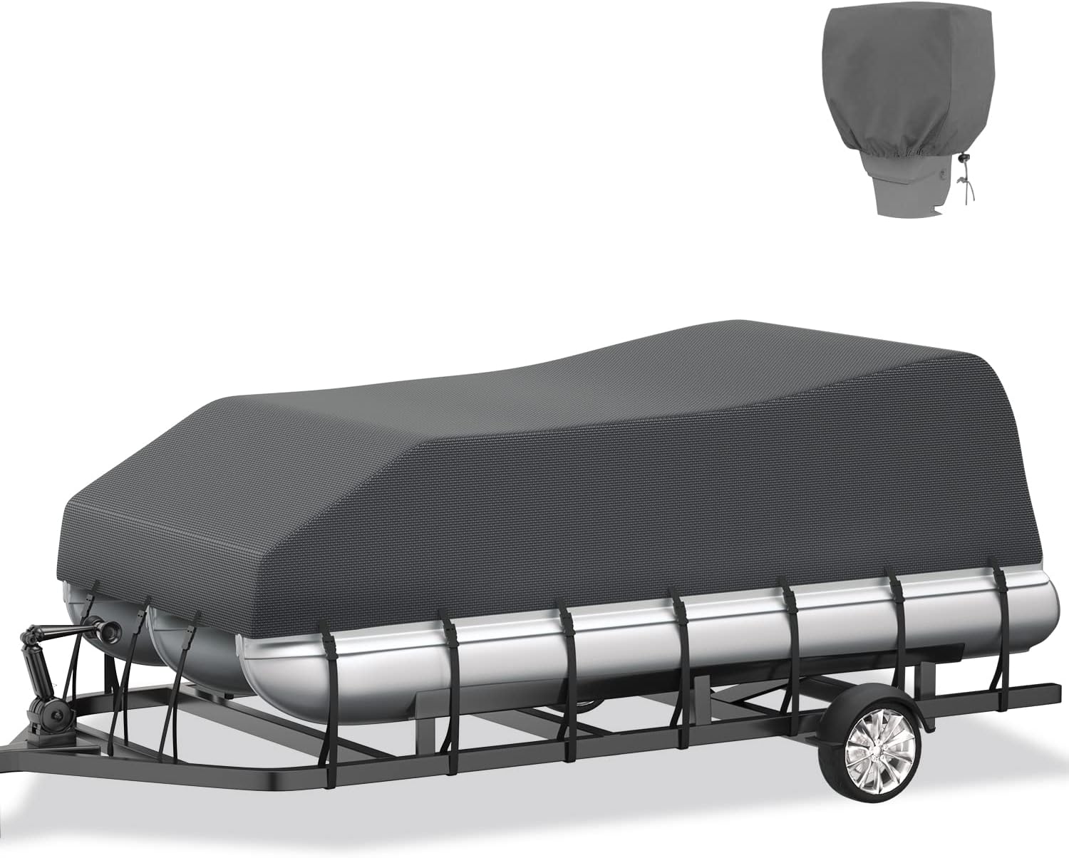 VINPATIO Pontoon Boat Cover with Motor Cover - Heavy Duty