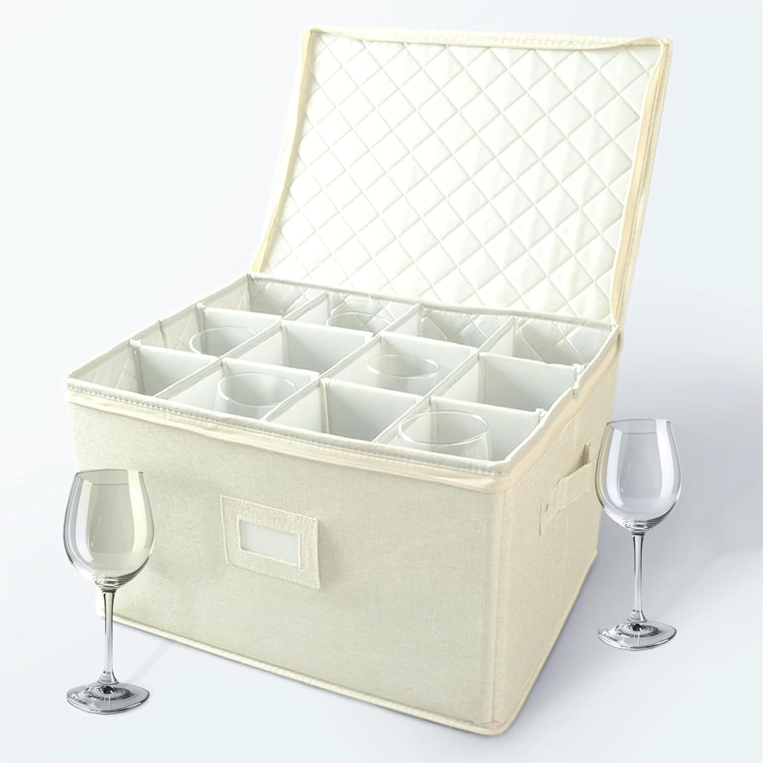 storageLAB Wine Glass Storage Containers for Safe Stemware