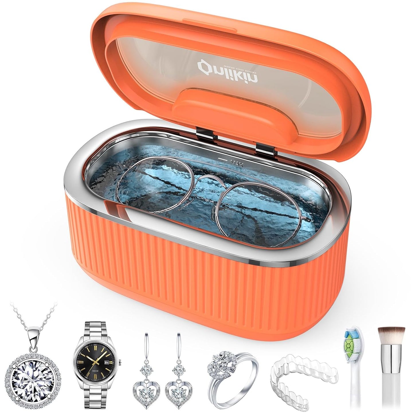 35W Ultrasonic Jewelry Cleaner for Rings, Eyeglasses, and More