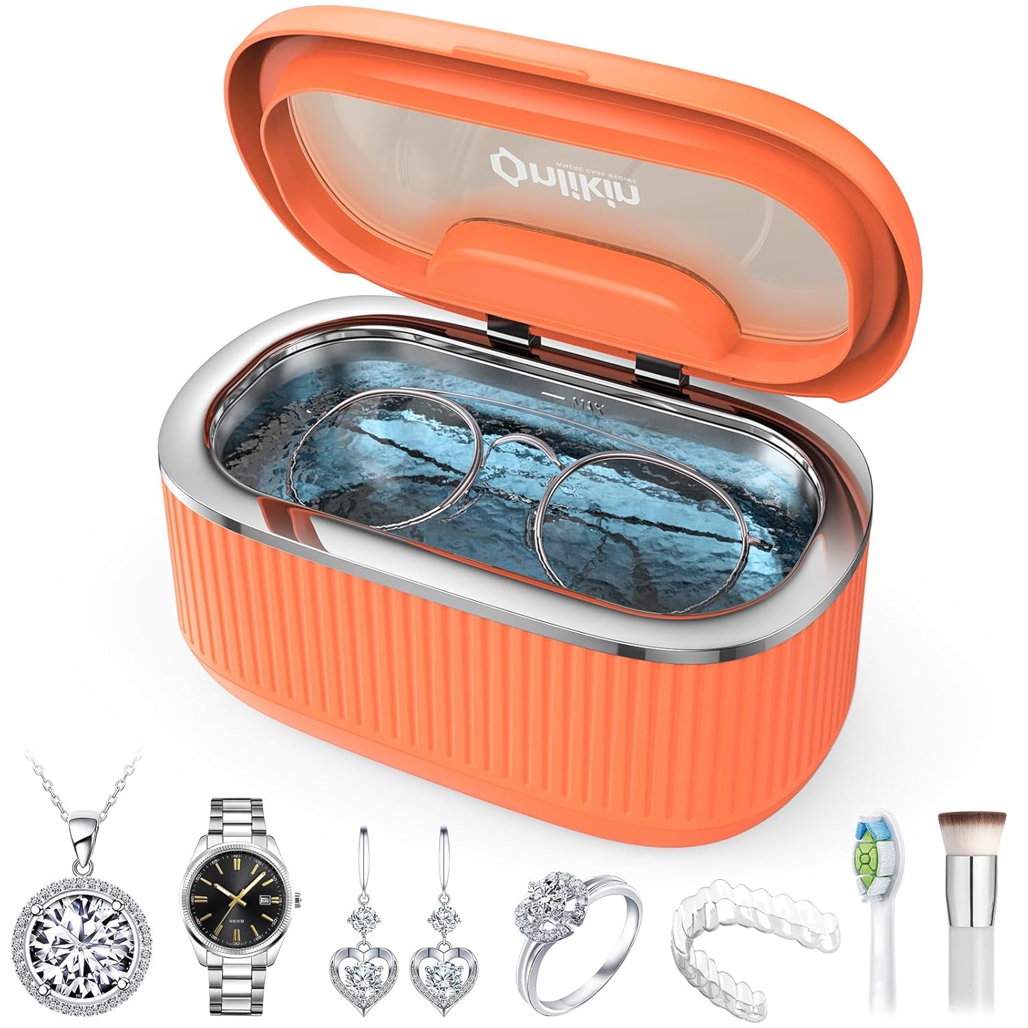 35W Ultrasonic Jewelry Cleaner for Rings, Eyeglasses, and More