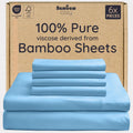 Cooling Sheets Queen Size Set of 100% Viscose Bamboo for Comfort