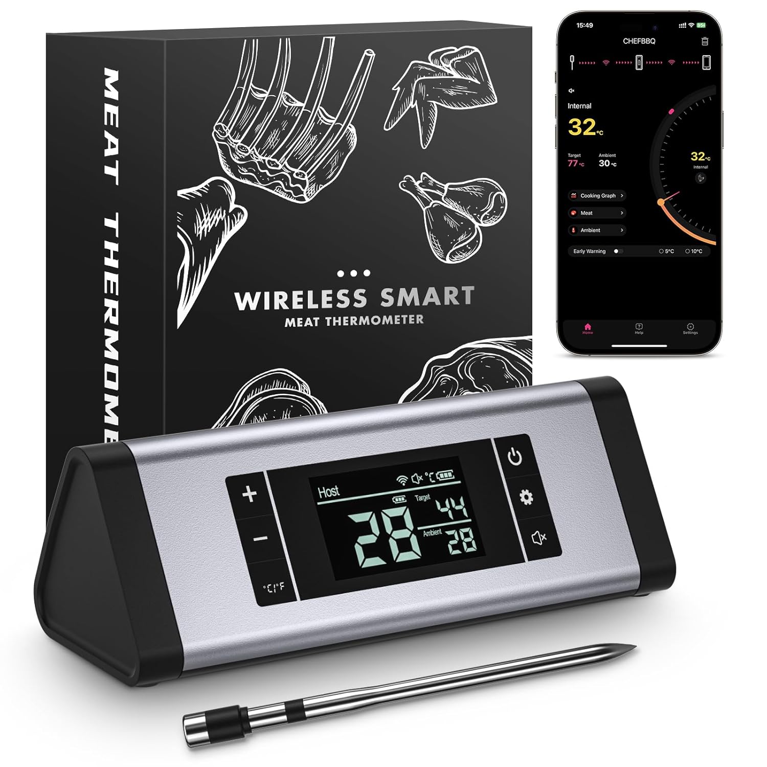 TiInsta Wireless Meat Thermometer - Ultimate Control