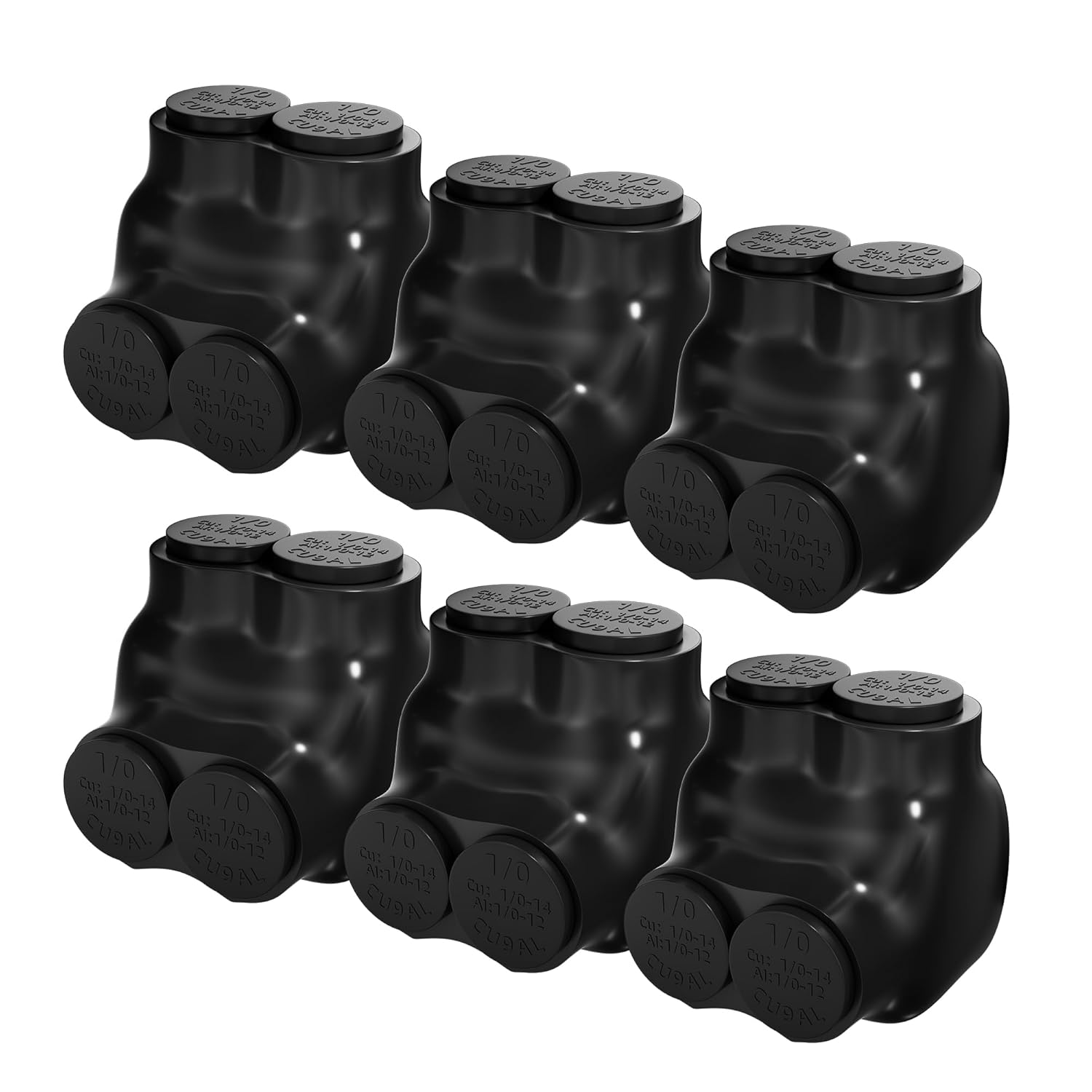 6 Pack 2 Port Insulated Multi Tap Connector for Safe Splicing