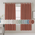 Natural Linen Curtains Semi Sheer Panels - Light Filtering Rust