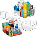 ClearSpace Plastic Storage Bins with Divider - Deep Pantry & Fridge
