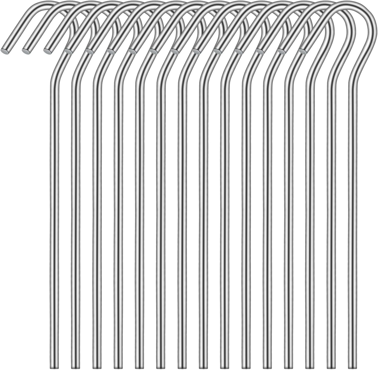 Vastector 15pcs Heavy Duty Tent Pegs with Hook - Secure Outdoor Setup