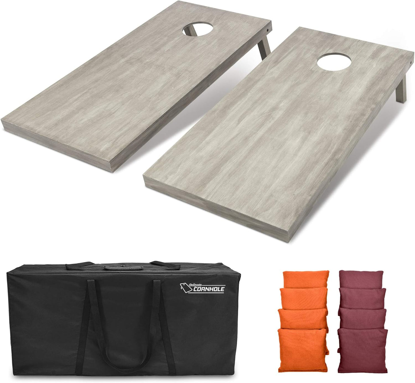 GoSports 4 ft x 2 ft Wooden Cornhole Boards Set with Bags