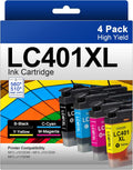 LC401 XL Ink Cartridges High Yield Compatible for Brother LC401 - 4