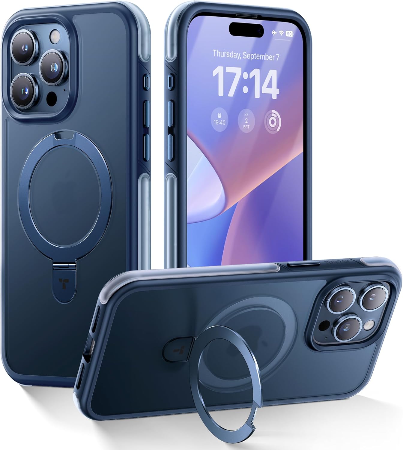 TORRAS Q1 Air iPhone 15 Pro Case with Magnetic Stand and Grip