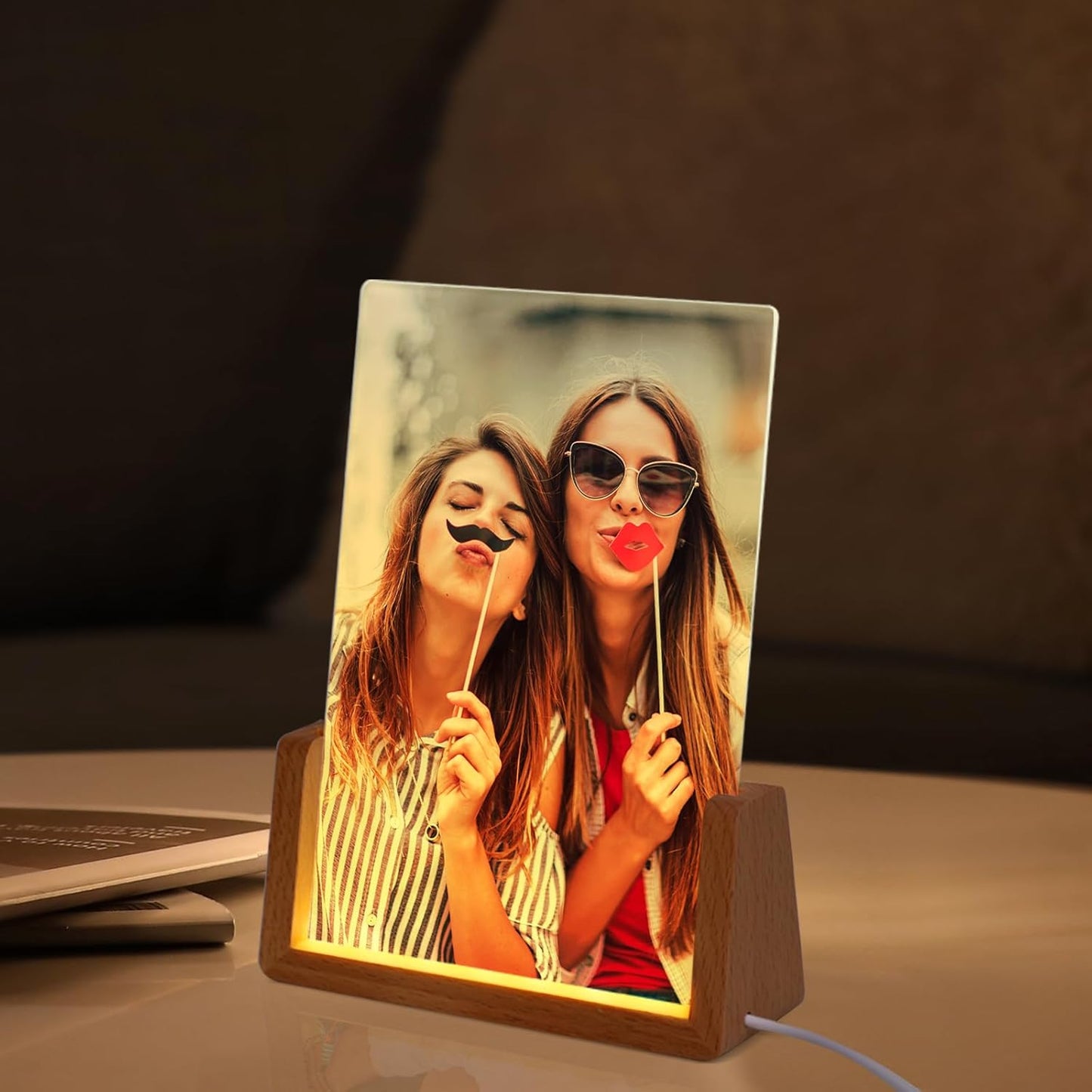 Sublimation Night Lights Blanks LED Glass Photo Frames 5in x 7
