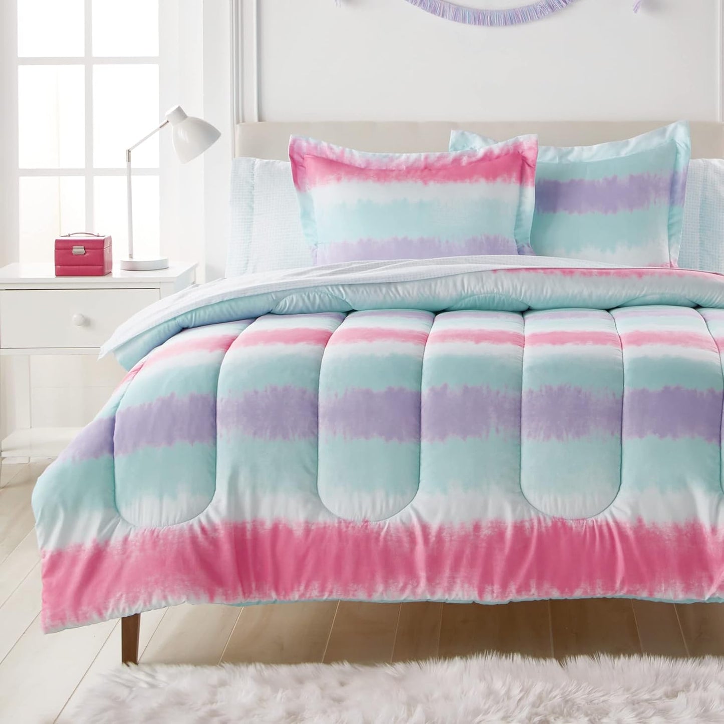Dream Factory Tie Dye Stripe 5-Piece Microfiber Bedding Set