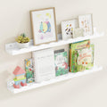 Picture Ledge Shelf 36 in Pine Wall Book Shelves Set of 2 - Secure