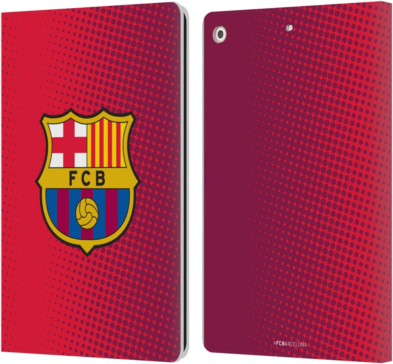 FC Barcelona Halftone Crest Leather Wallet Case for iPad 10.2