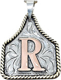 Handmade Cow Tag Copper Initial Necklace - Hand Engraved Pendant on