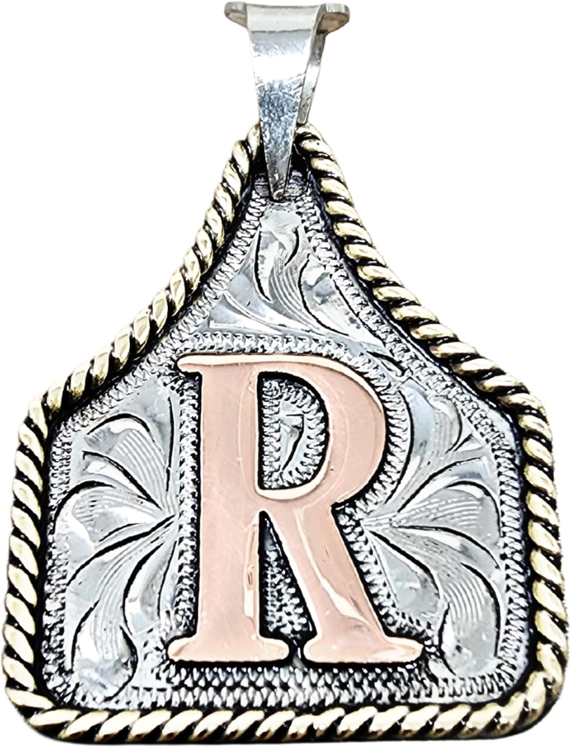 Handmade Cow Tag Copper Initial Necklace for Unique Style