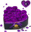 Preserved Heart-Shaped Rose Box - 16 Forever Flowers for Her