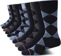 Mens Dress Socks 10-Pack - Comfort Stretch Crew Socks for Men 7-12