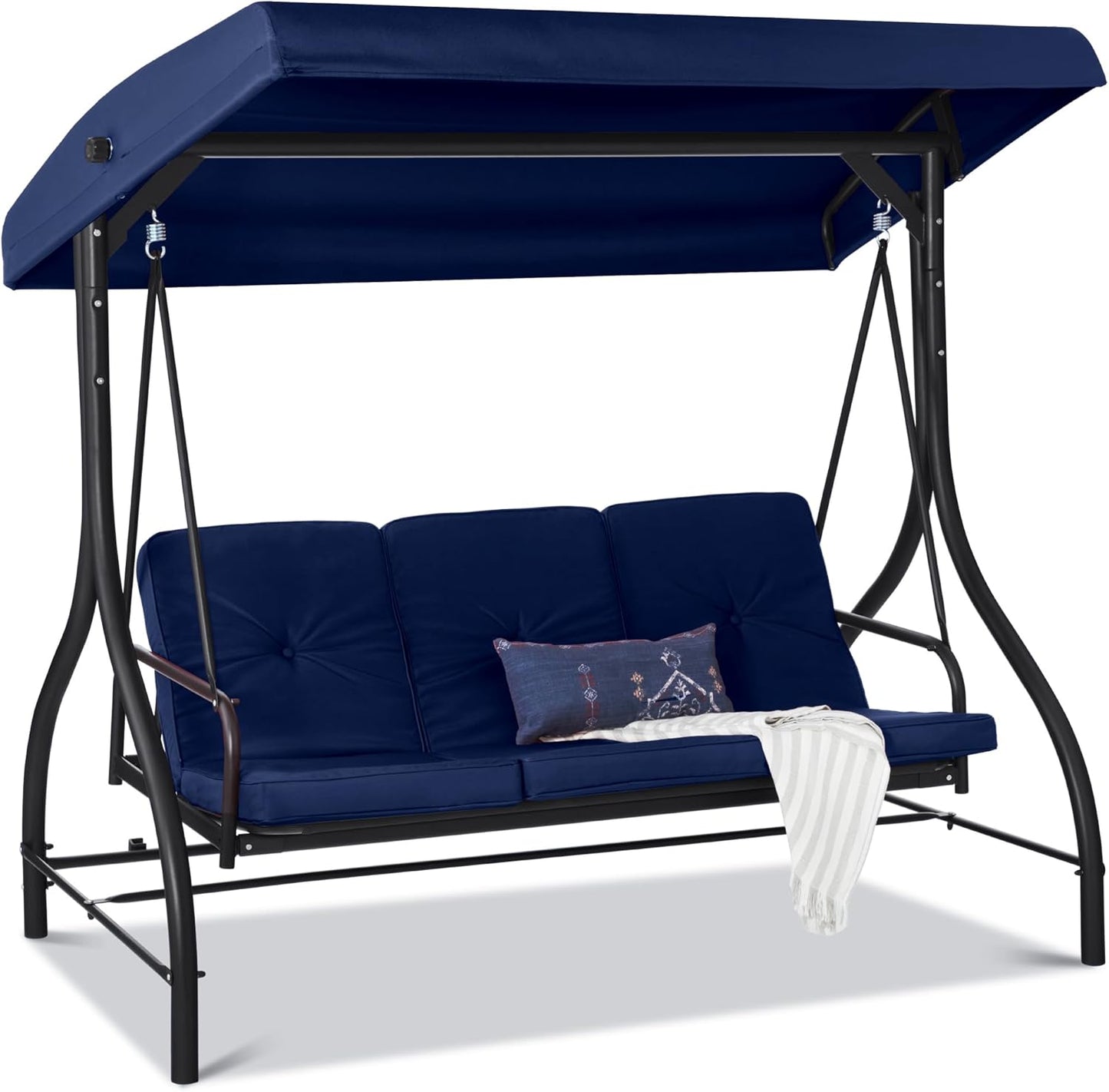 3-Seat Outdoor Canopy Swing Glider for Relaxation Anywhere