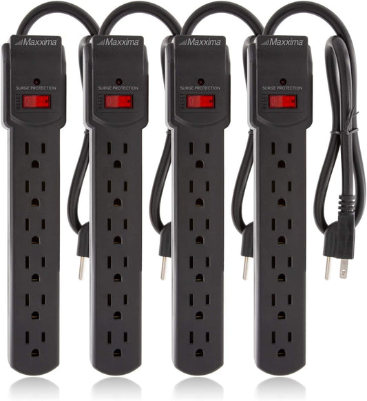 Maxxima 6 Outlet Power Strip - Surge Protection for All Your Devices!