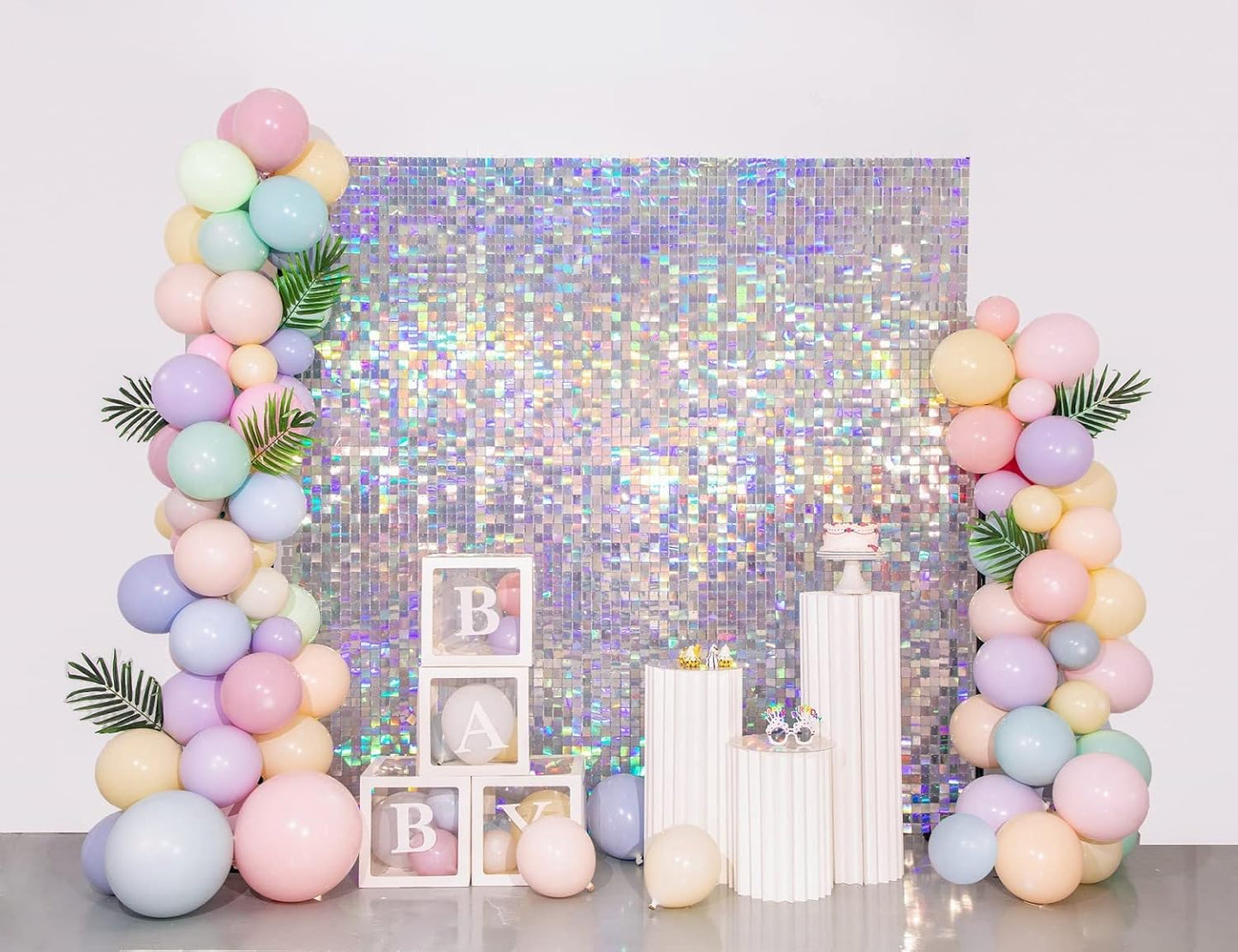 Shimmer Wall Backdrop Silver Iridescent for Stunning Events