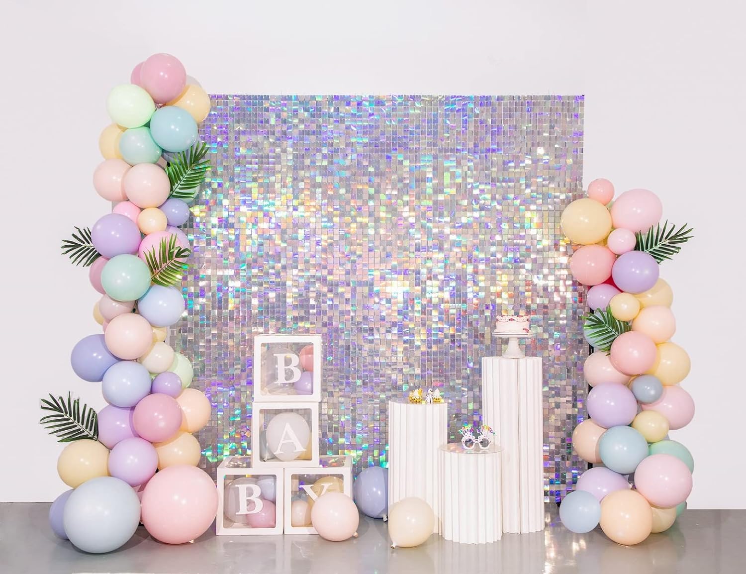 Shimmer Wall Backdrop Silver Iridescent for Stunning Events